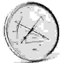 Thermo-Hygrometer mit synthetischem Haar für die Messung der Temperatur und rel. Feuchte im Innenraum.