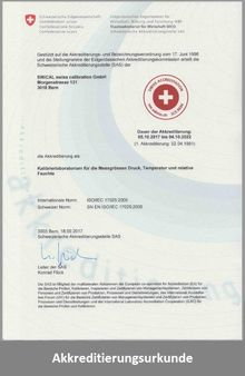 Akkreditierungsurkunde Kalibrierstelle SCS0034