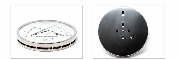 Raum-Klimamesser 146.01 Thermo-Hygromètre de Fischer avec indication de la zone de confort.