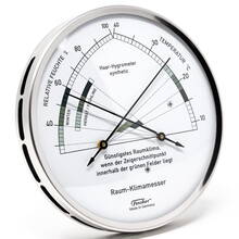Wohnklima-Hygrometer mit Thermometer 1222-01 Schnelle und genaue Orientierung dank der farbigen Bereiche